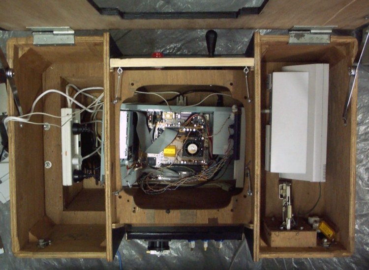 View of cabinet without monitor and shielding