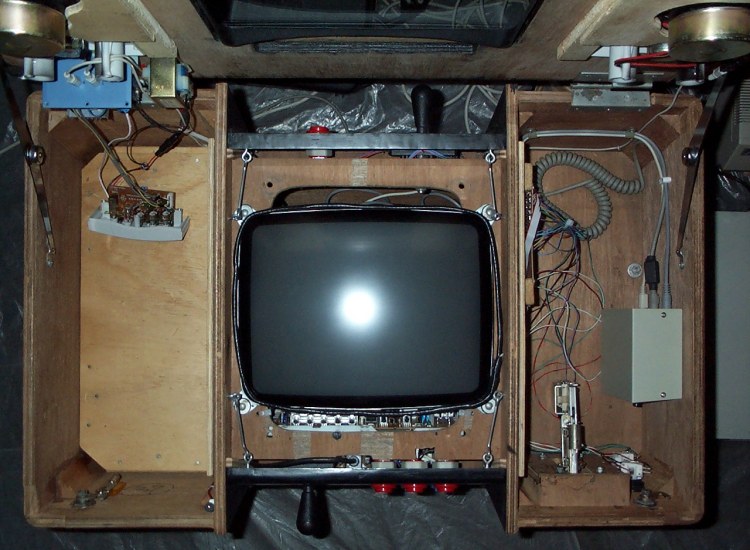 View of cabinet with monitor and shielding