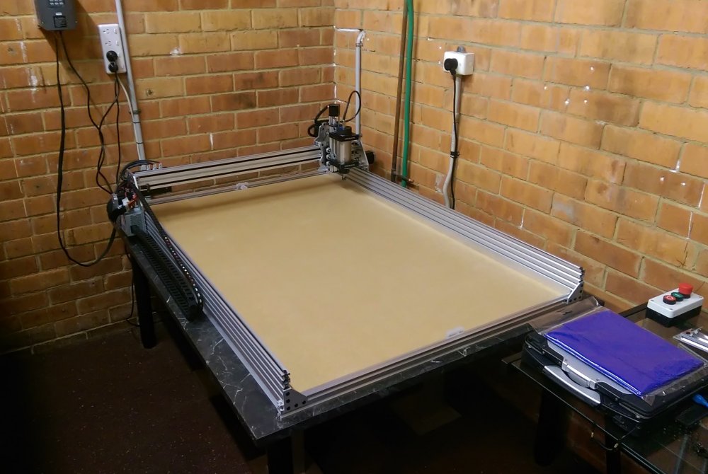 Photo of CNC with spoil board